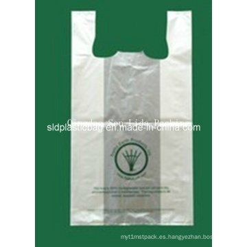 HDPE Whitte Camiseta Bolso de compras de plástico